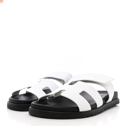 Hermes Calfskin Womens Chypre Sandals 39 White 3 of 10