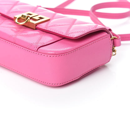 Givenchy Goatskin Quilted GV3 Mini Pocket Convertible Bag Pink 7 of 10