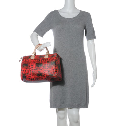 Louis Vuitton Monogram Kusama Town Speedy 30 Red 2 of 7