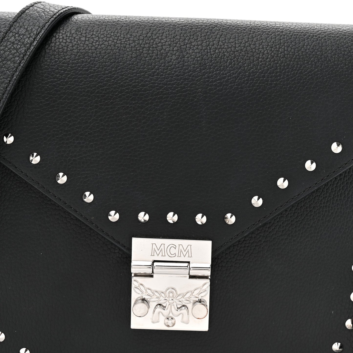 Calfskin Patricia Studded Crossbody Bag Black
