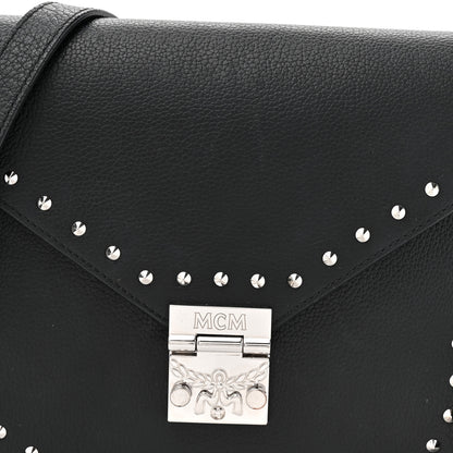 MCM Calfskin Patricia Studded Crossbody Bag Black 7 of 11