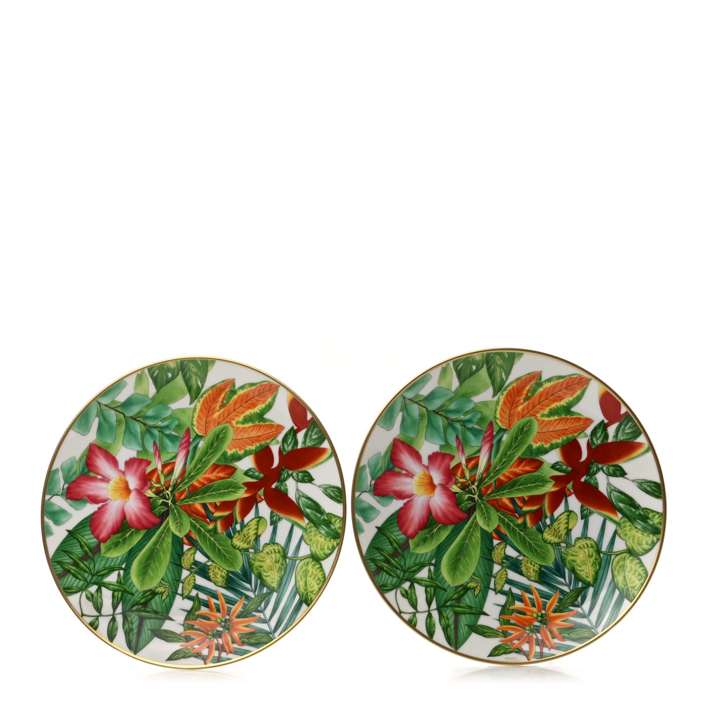 Porcelain Passifolia Dessert Plate N°1 Set of 2