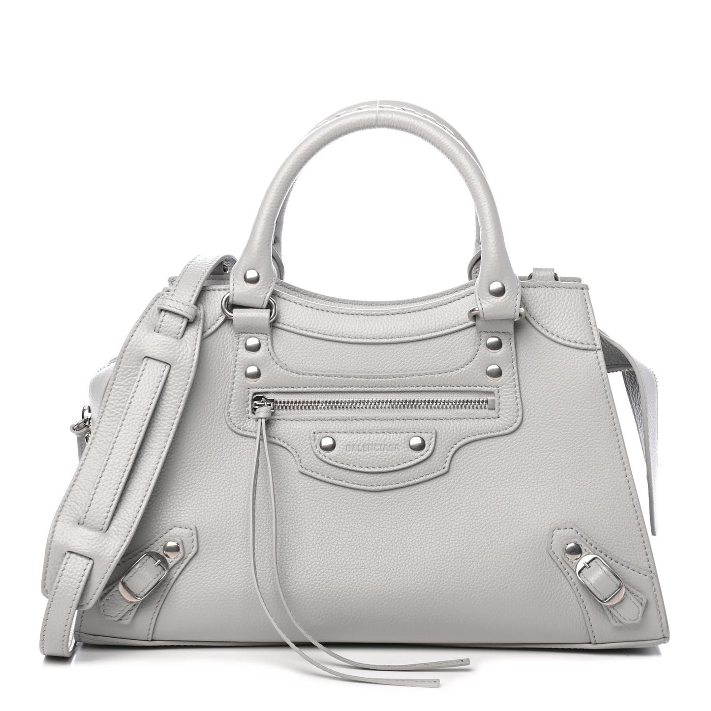 Grained Calfskin Neo Classic Silver Hardware S City Light Grey