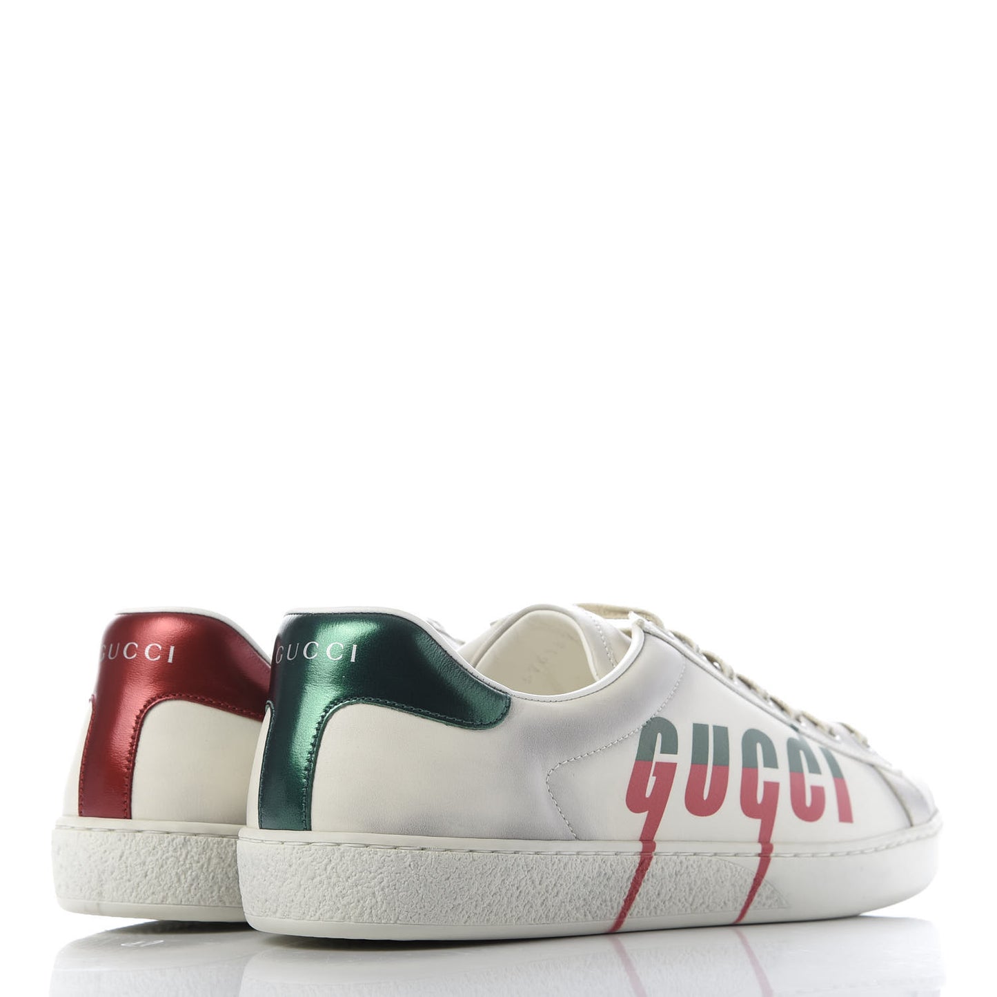 Distressed Calfskin Mens Ace Blade Sneakers 8 White