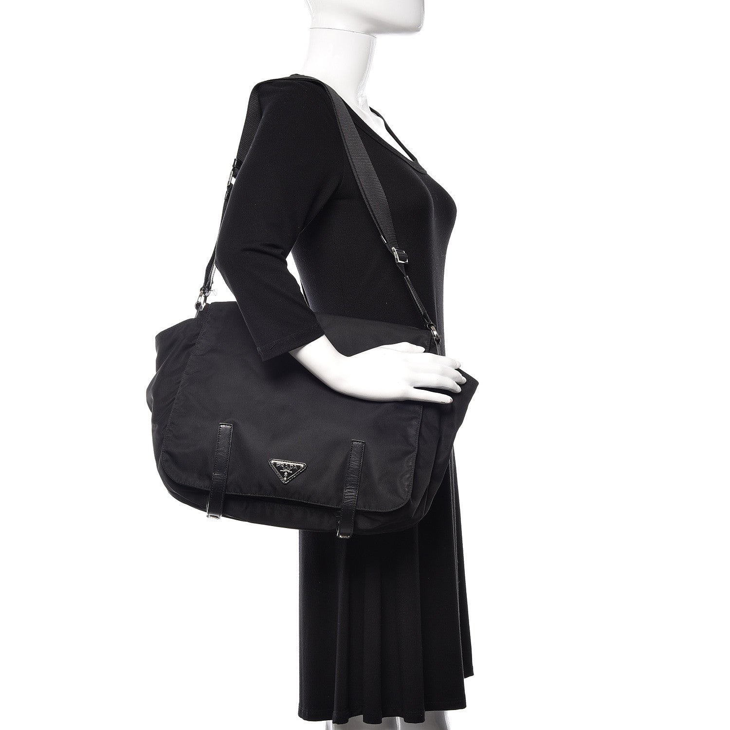 Prada Nylon Vela Messenger Bag Black 2 of 12