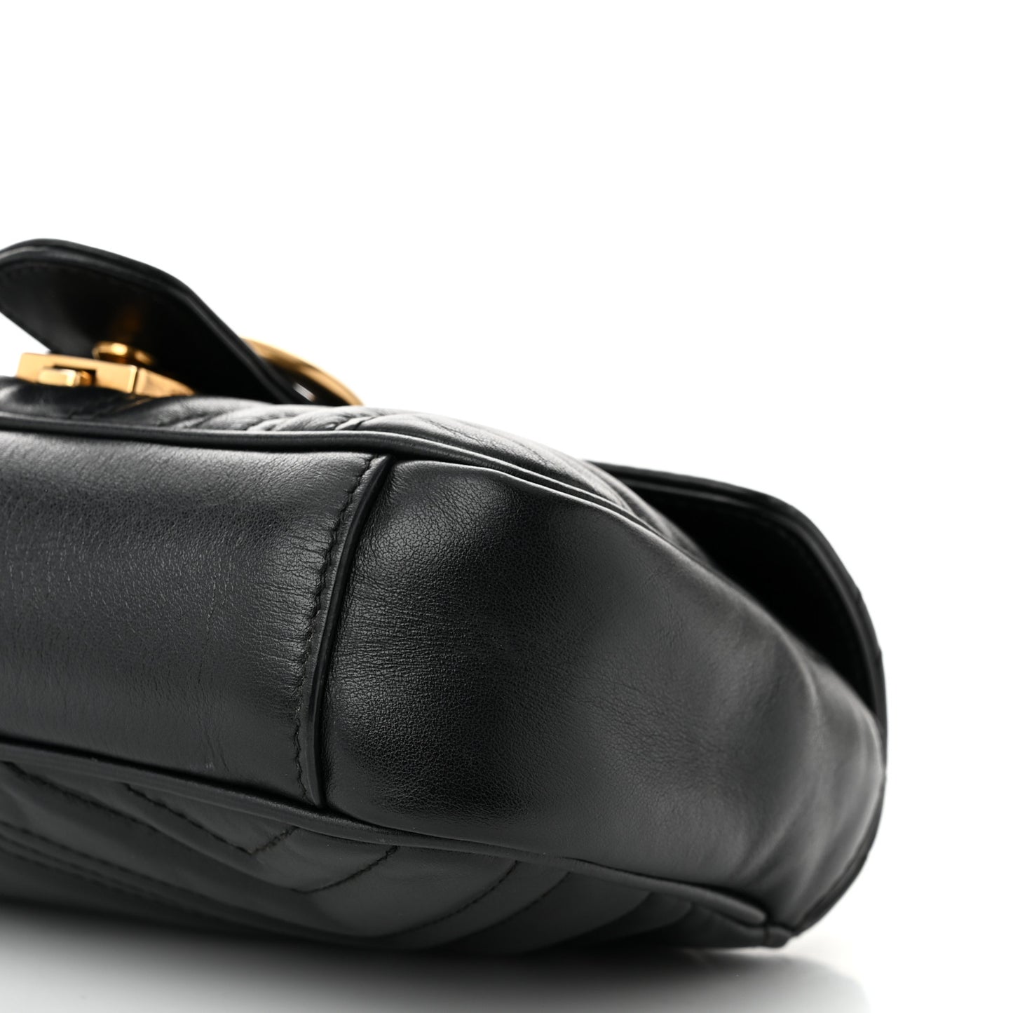 Calfskin Matelasse Mini GG Marmont Shoulder Bag Black