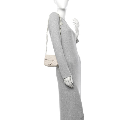 Gucci Calfskin Matelasse Monochrome GG Marmont Chain Belt Bag Mystic White 2 of 12