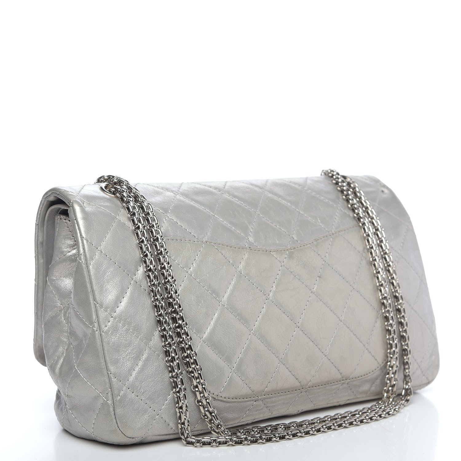 Chanel Metallic Aged Calfskin Quilted 2.55 Reissue 227 Flap Silver 4 of 20