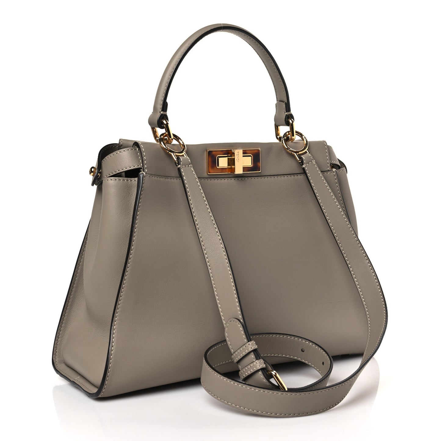 Vitello Seta Plexiglass Tortoise Medium Peekaboo Iconic Satchel Tortora