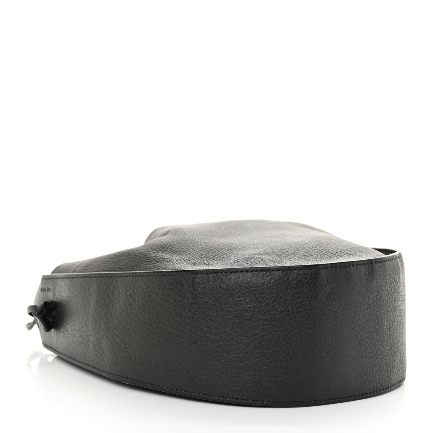 Grained Calfskin Drawstring Pouch Grey