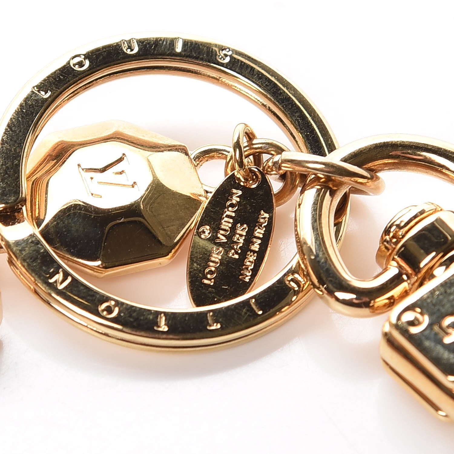 Louis Vuitton LV Facettes Bag Charm Key Holder Gold 3 of 4