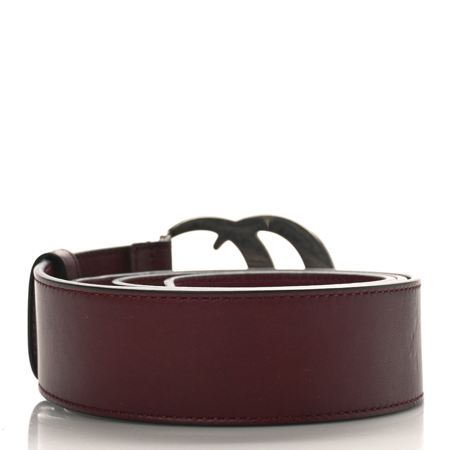 Moon Calfskin Nickel Double G 40mm Belt 90 36 Strong Red