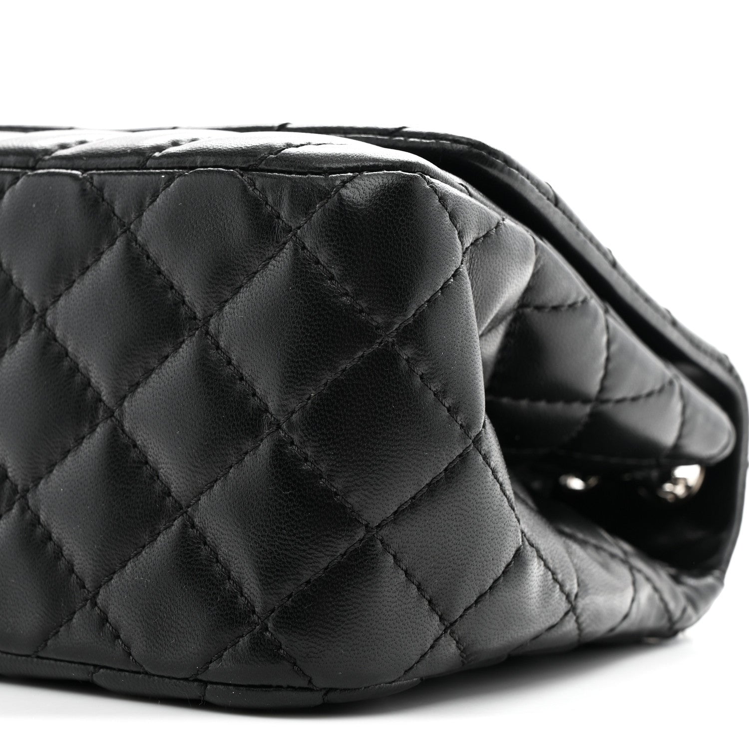 Chanel Lambskin Surpique Chevron Medium Single Flap Black 10 of 10