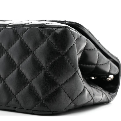 Chanel Lambskin Surpique Chevron Medium Single Flap Black 10 of 10
