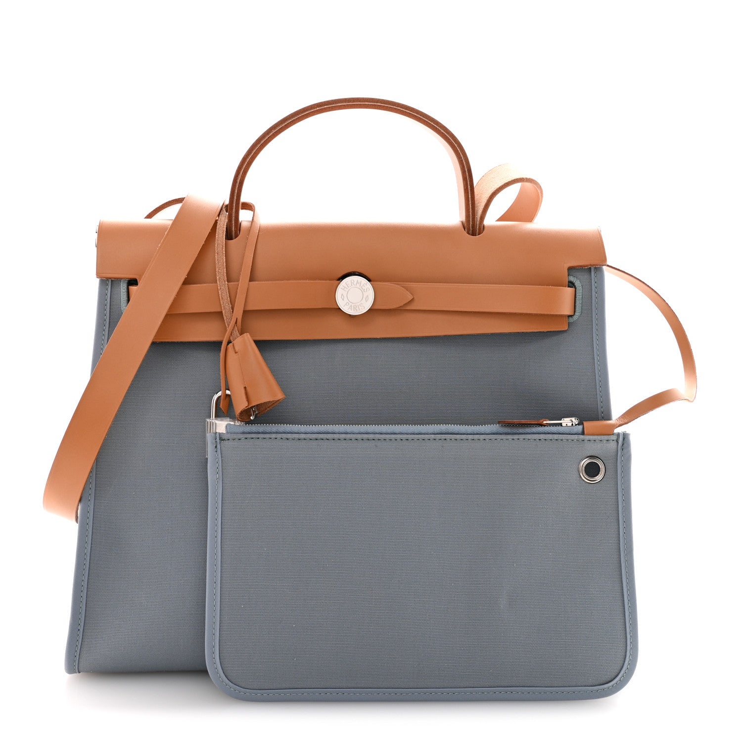 Hermes Military Toile Vache Hunter Herbag Zip PM 31 Bleu Lin 3 of 12