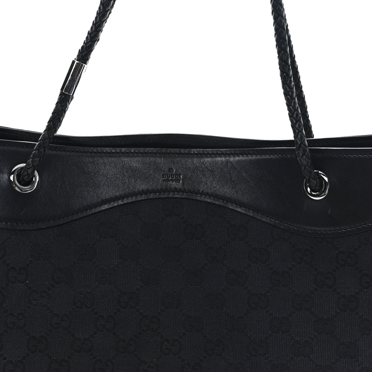 Monogram Braided Tote Black