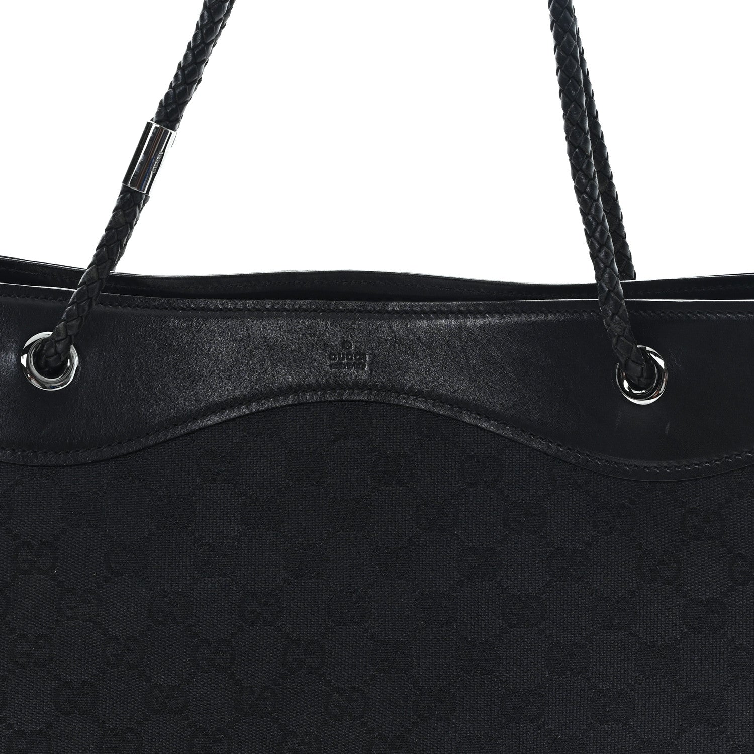Gucci Monogram Braided Tote Black 8 of 10