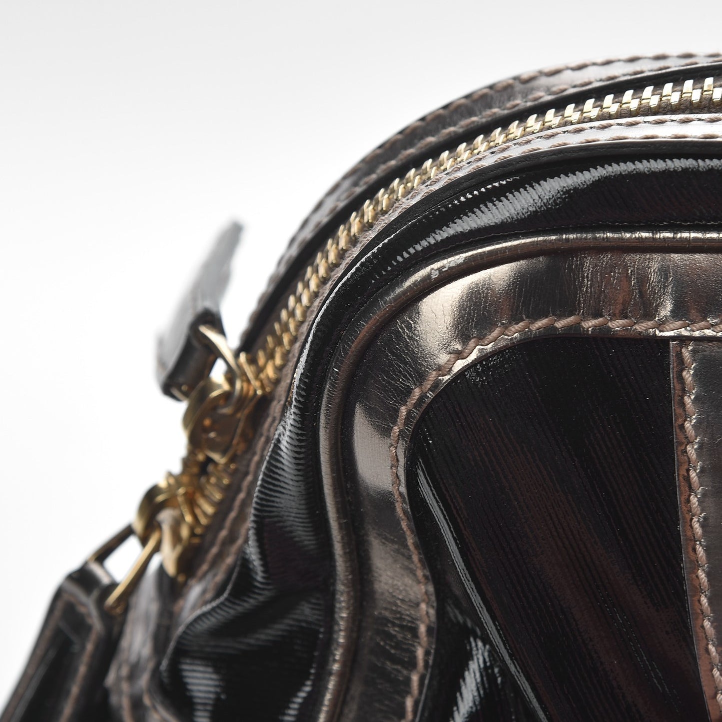 Dialux Pop Bamboo Top Handle Tote Black Pewter