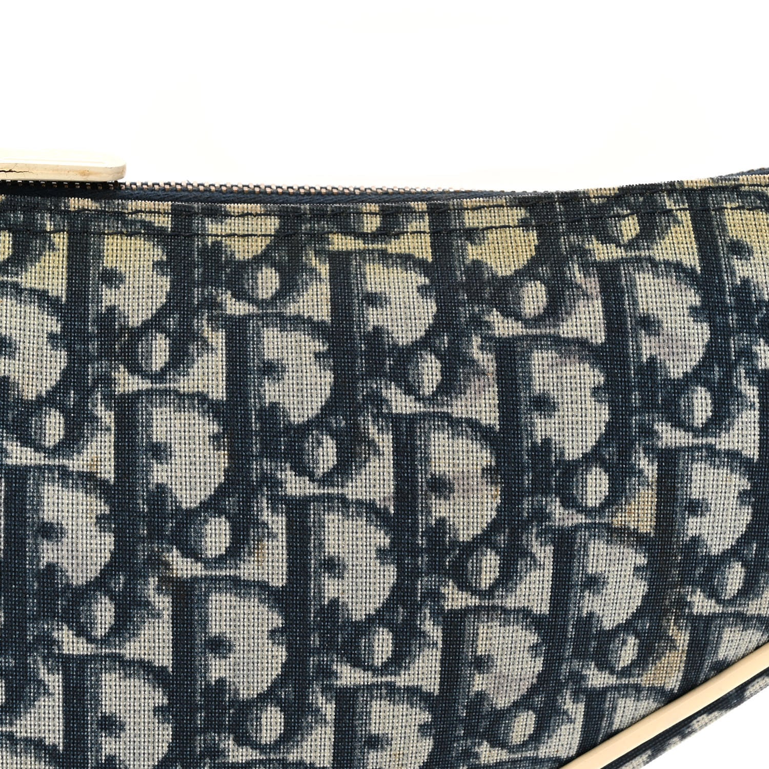 Christian Dior Monogram Mini Saddle Pochette White Blue 8 of 19