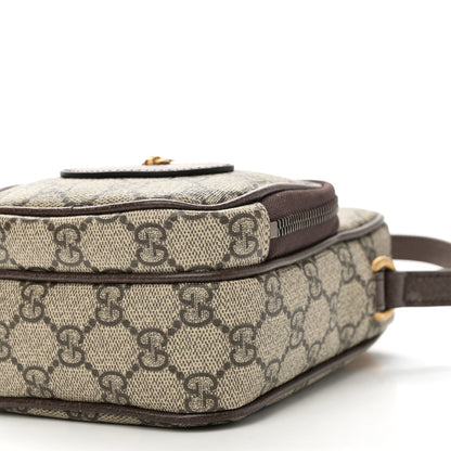 Gucci GG Supreme Monogram Mini Neo Vintage Double Zip Messenger Bag Beige New Acero Crop 10 of 10