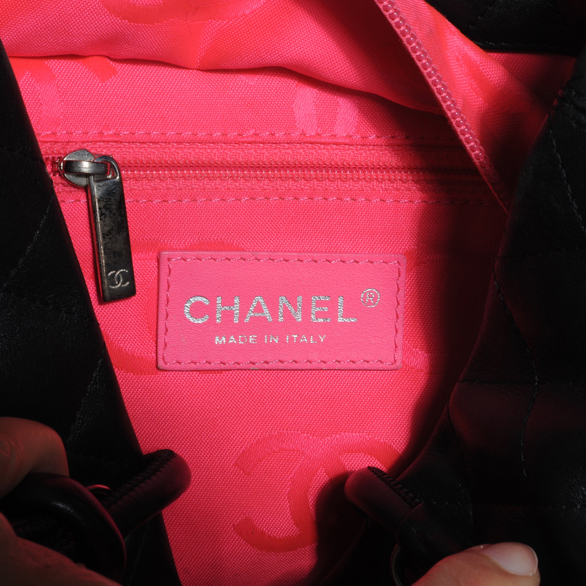 Chanel Calfskin Quilted Medium Cambon Tote Black White 5 of 8