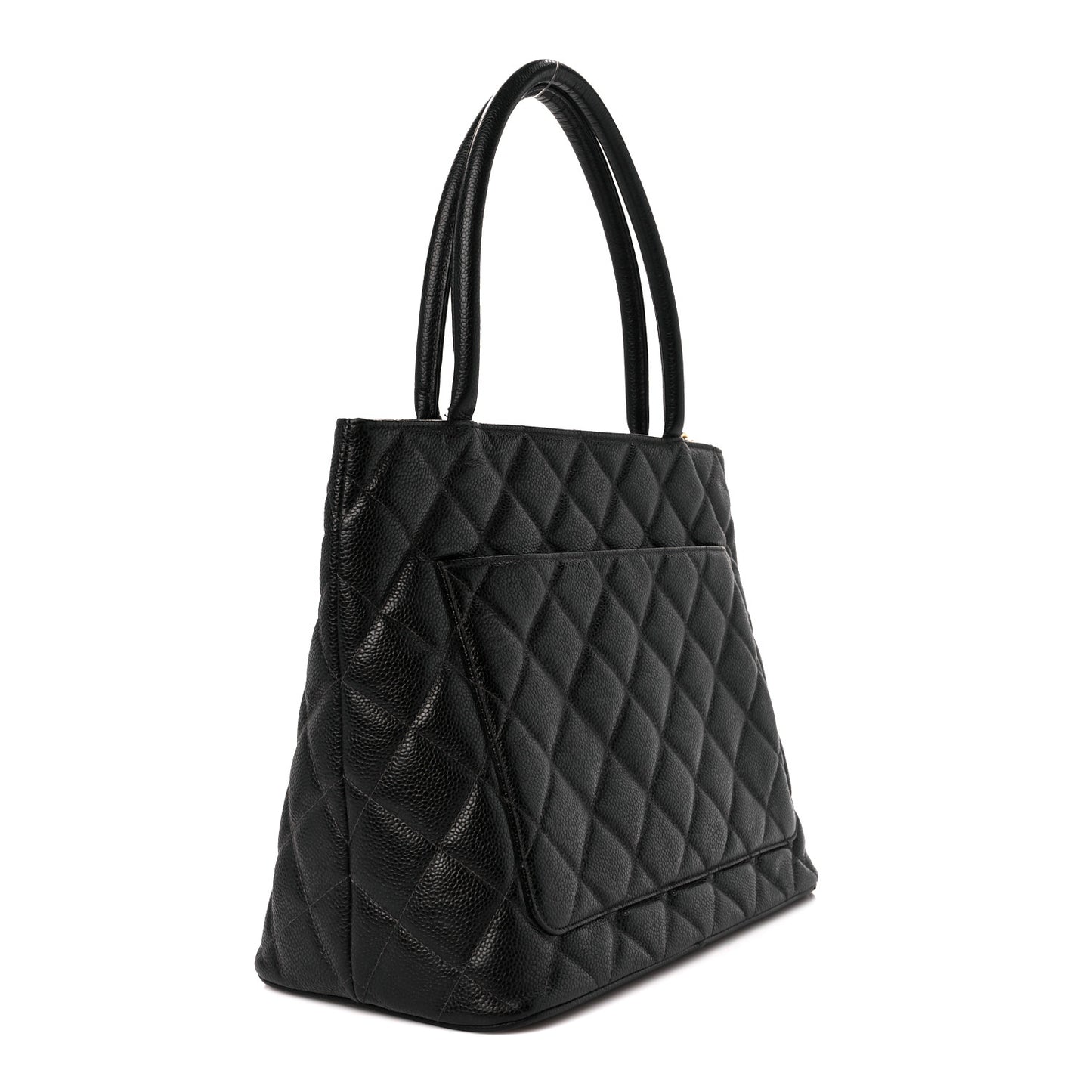 Caviar Quilted Medallion Tote Black