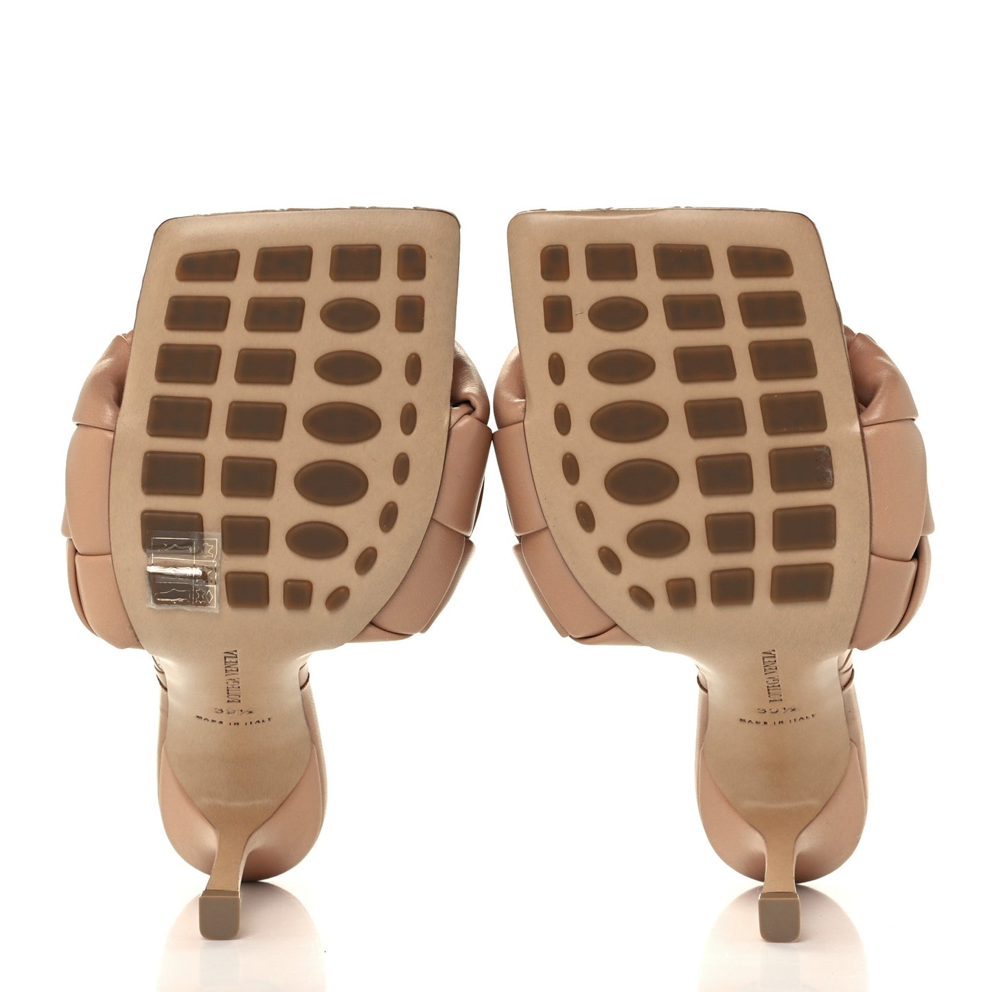 Nappa Maxi Intrecciato Lido Mule Sandals 39.5 Cipria