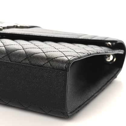Saint Laurent Grain De Poudre Textured Mixed Matelasse Large Triquilt Monogram Satchel Black 10 of 10