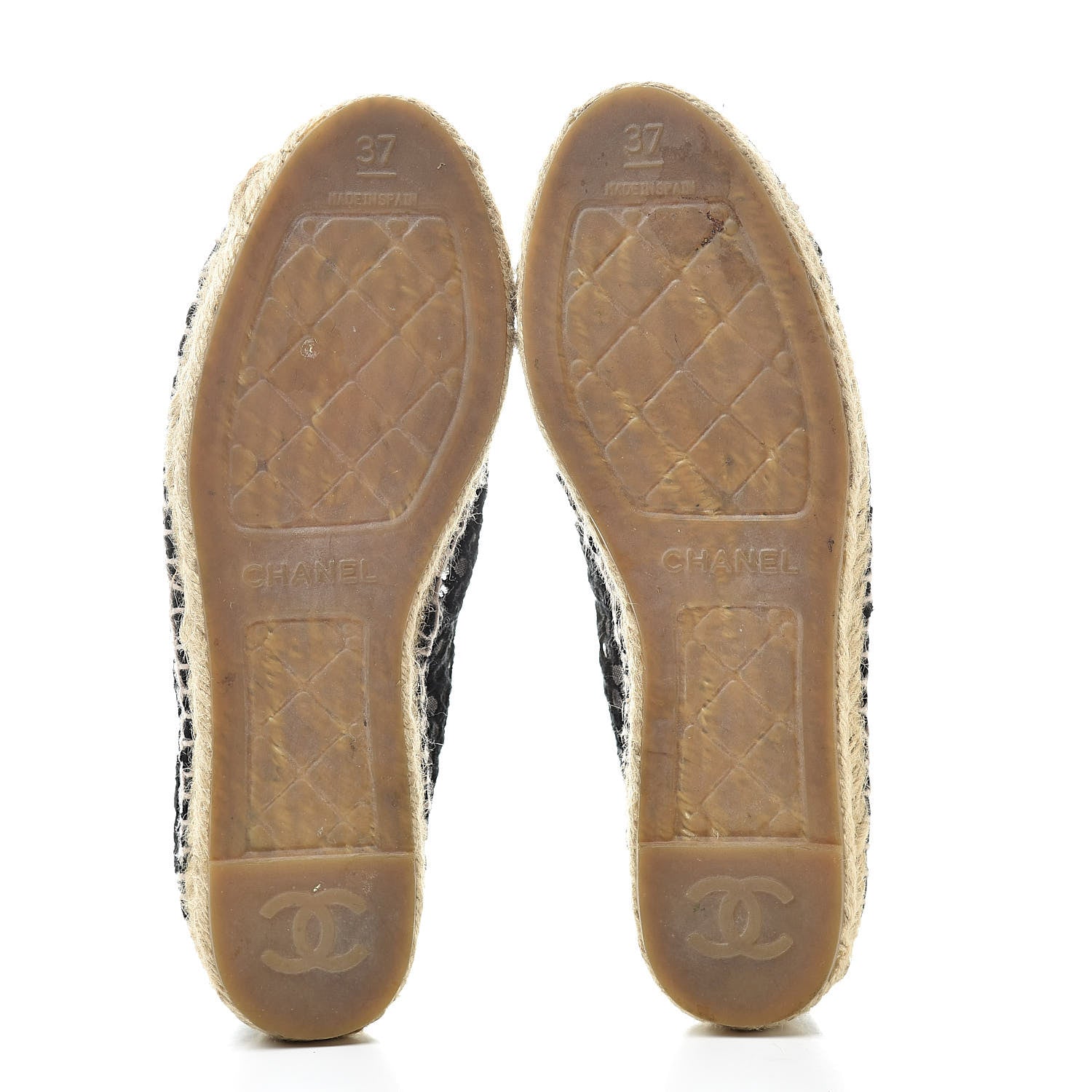 Chanel Lace Patent CC Espadrilles 37 Black 5 of 11