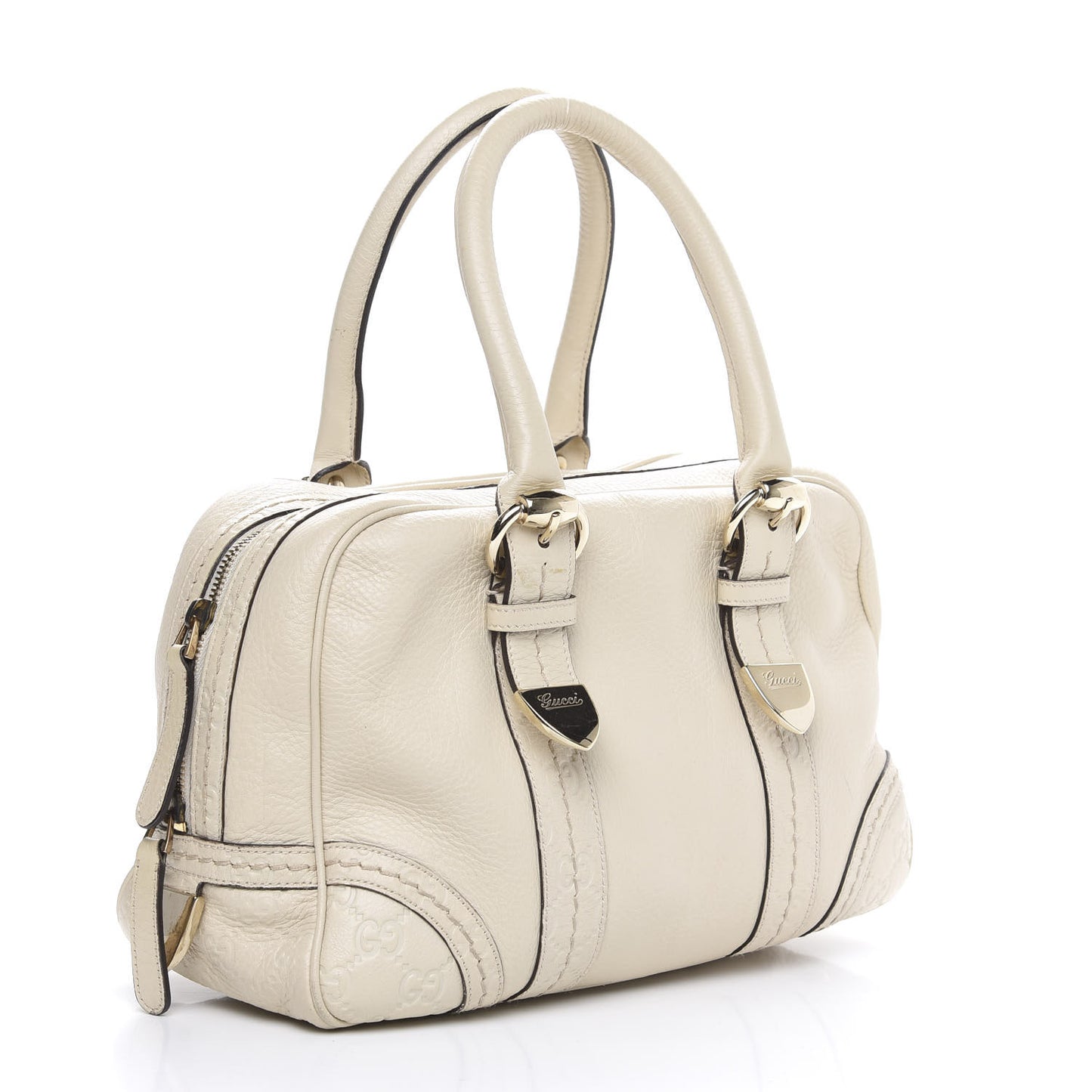 Calfskin Guccissima Signoria Extra Large Dome Bag Ivory