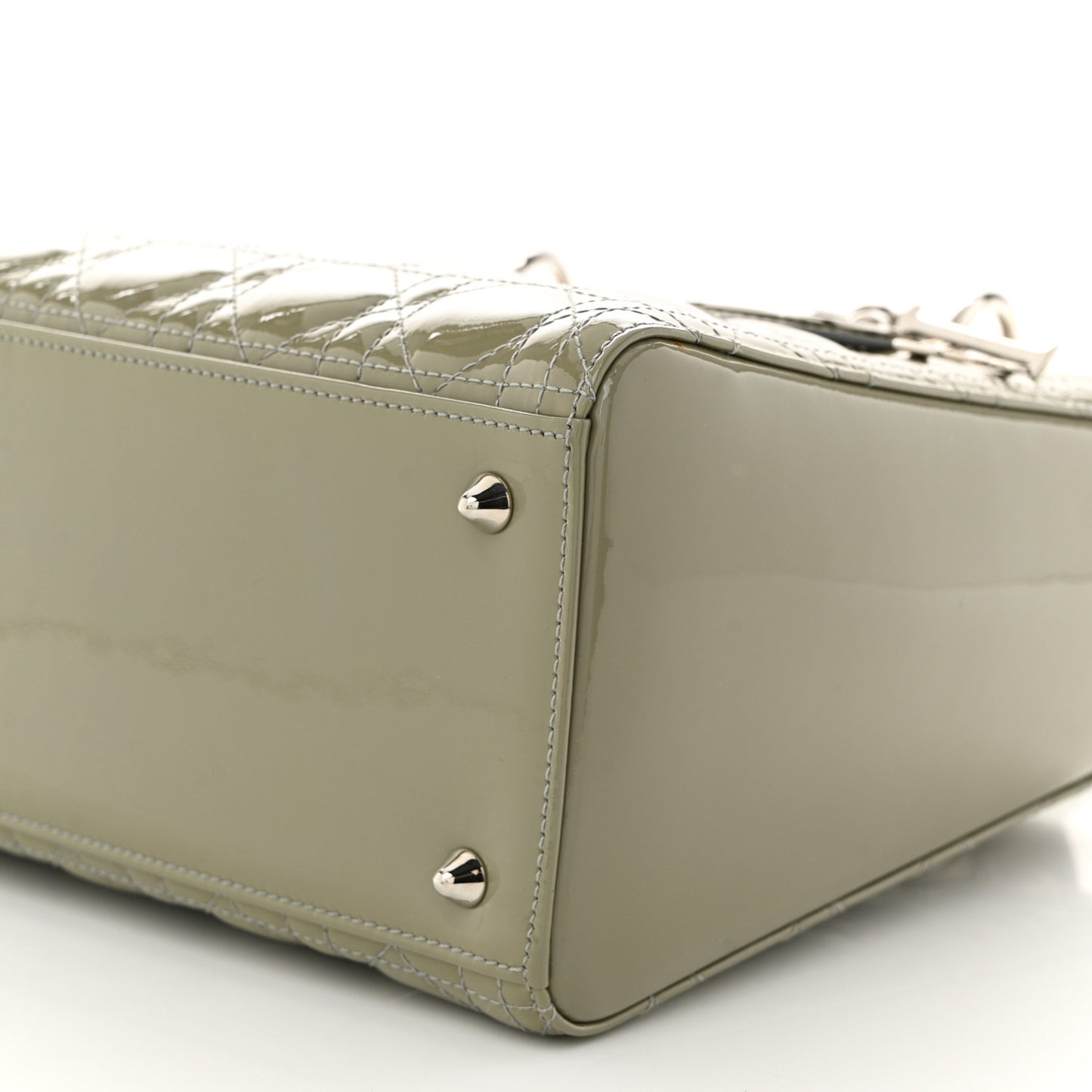 Patent Cannage Medium Lady Dior Grey