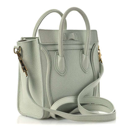 Celine Drummed Calfskin Nano Luggage Vert D'eau 3 of 14