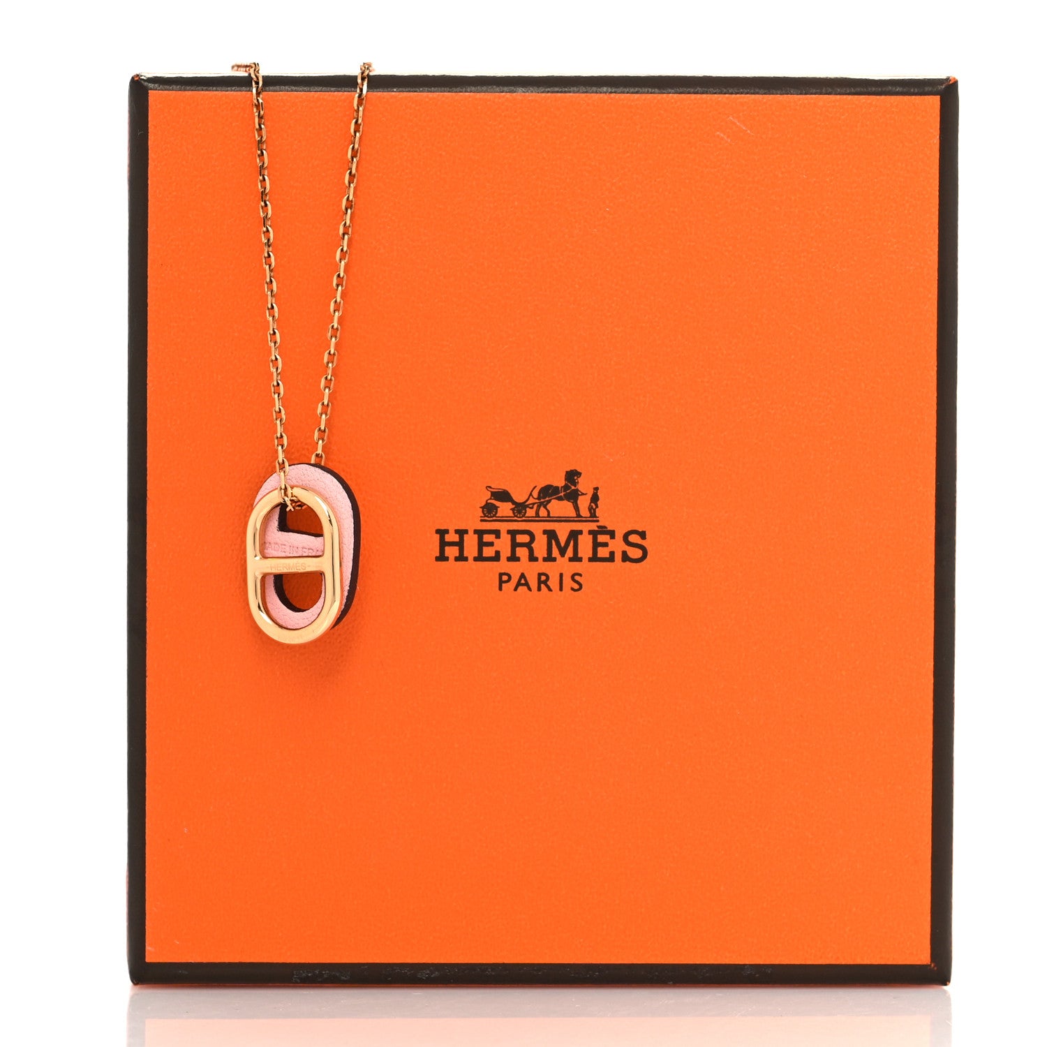 Hermes Swift O'Maillon Pendant Necklace Rose Sakura 7 of 7