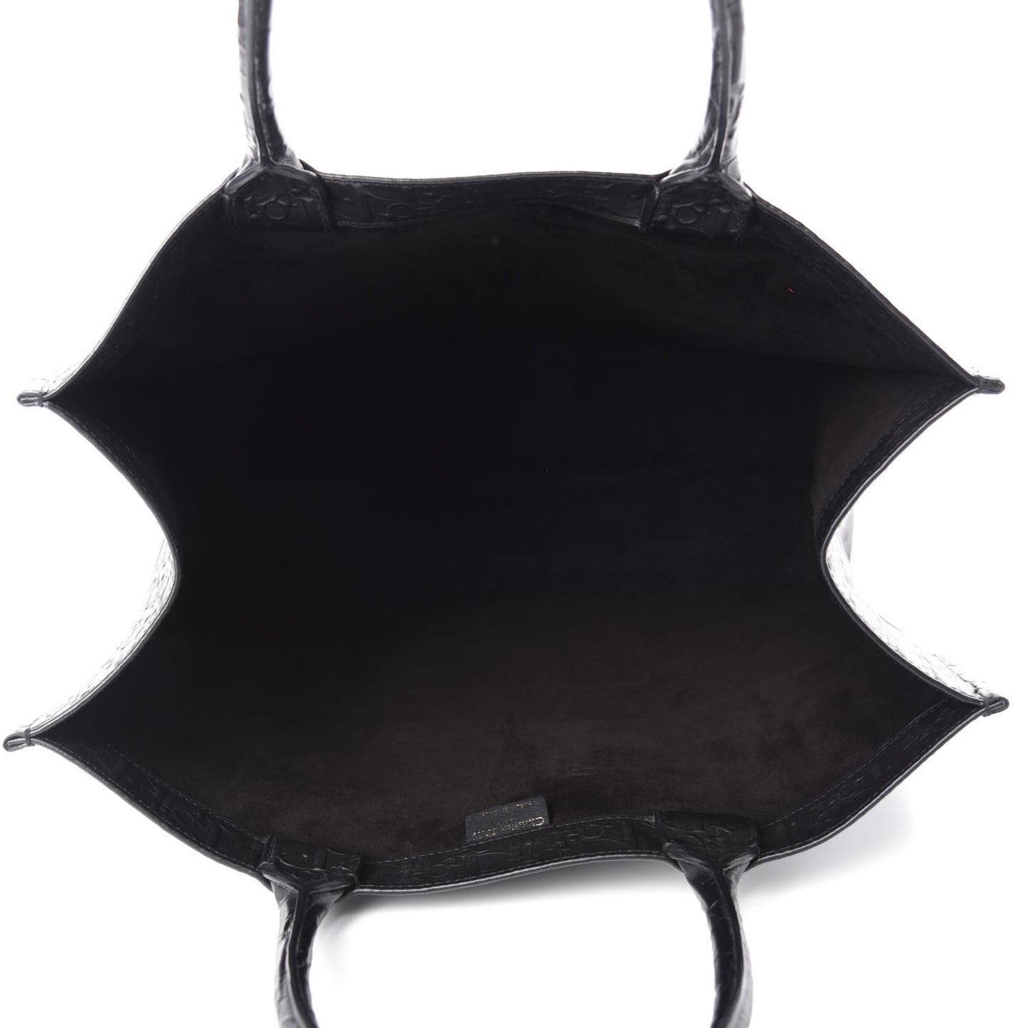 Oblique Calfskin Embossed Book Tote Black