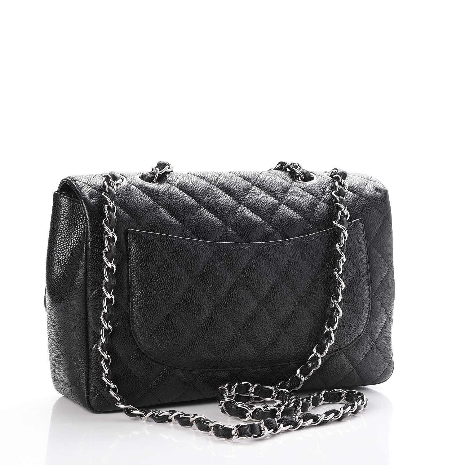 Chanel Caviar Quilted Jumbo Single Flap Black 2 of 8