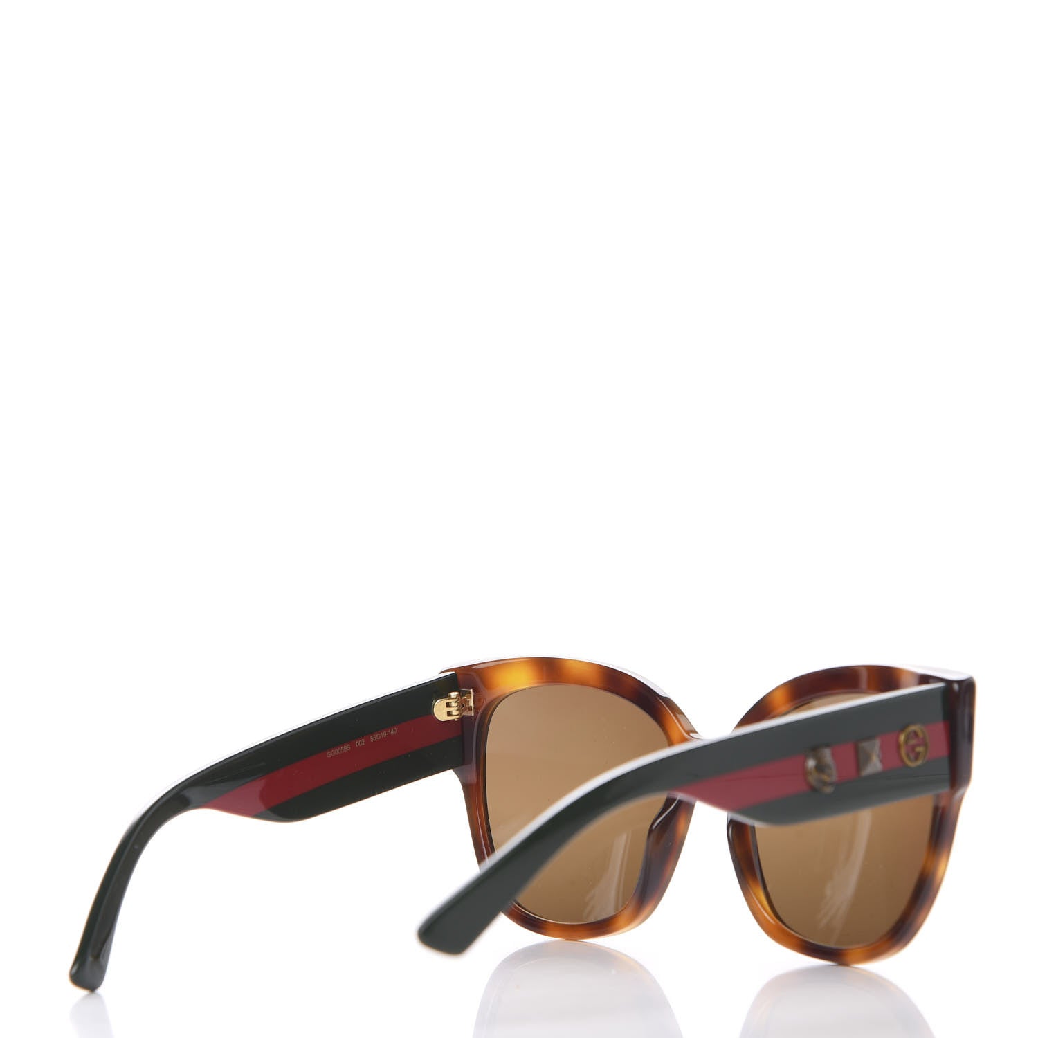 Gucci Acetate Square Frame Web Sunglasses GG0059S Tortoise 4 of 9
