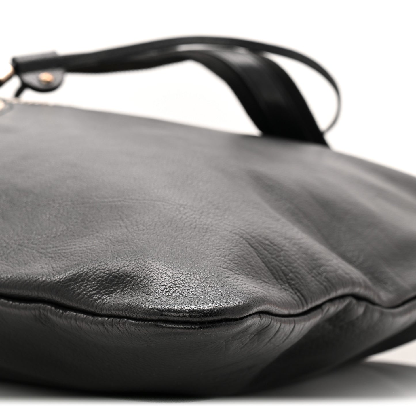 Calfskin Studded Drawstring Tote Black