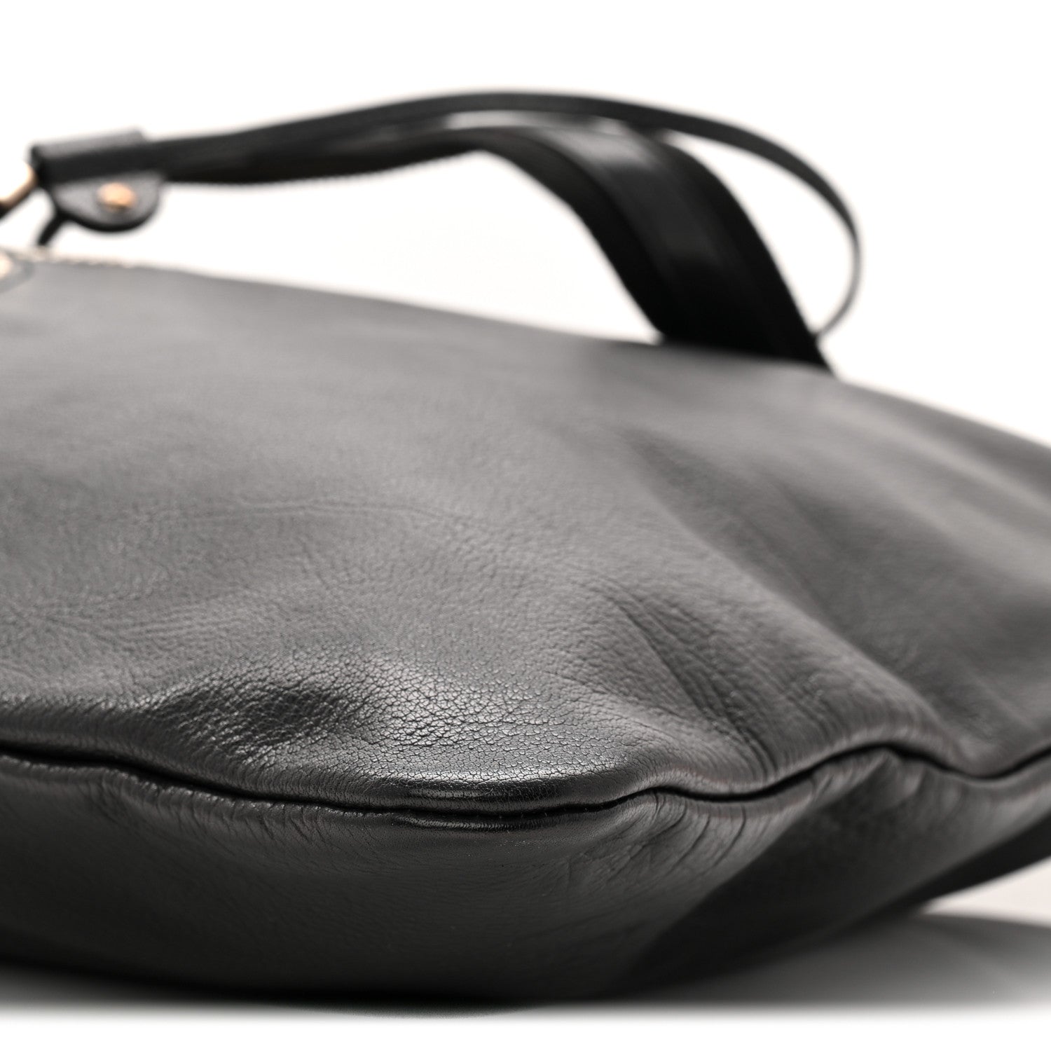 Saint Laurent Calfskin Studded Drawstring Tote Black 10 of 10