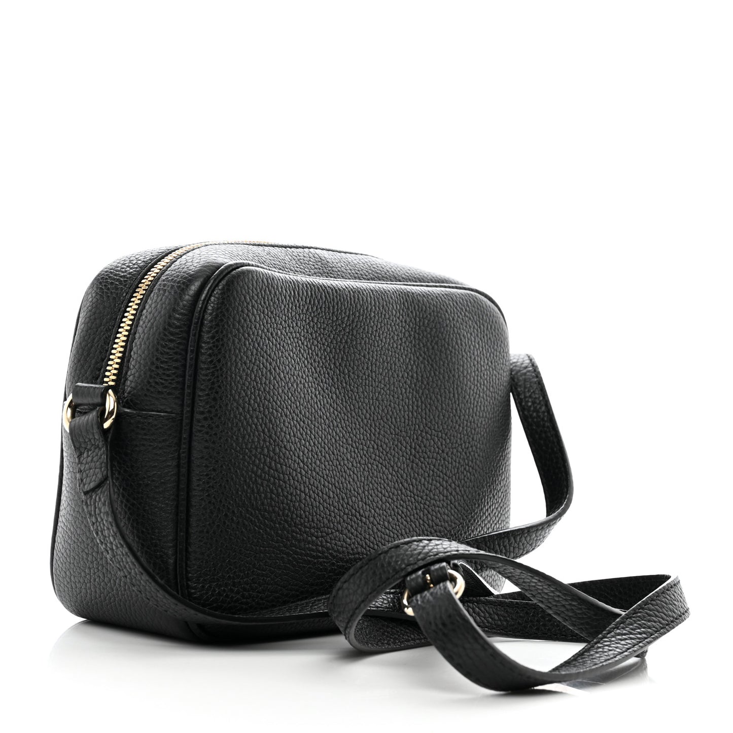 Pebbled Calfskin Small Soho Disco Bag Black