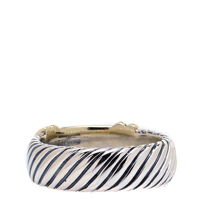 David Yurman Sterling Silver 14K Yellow Gold Diamond Metro Cable Ring 51 5.75 3 of 5