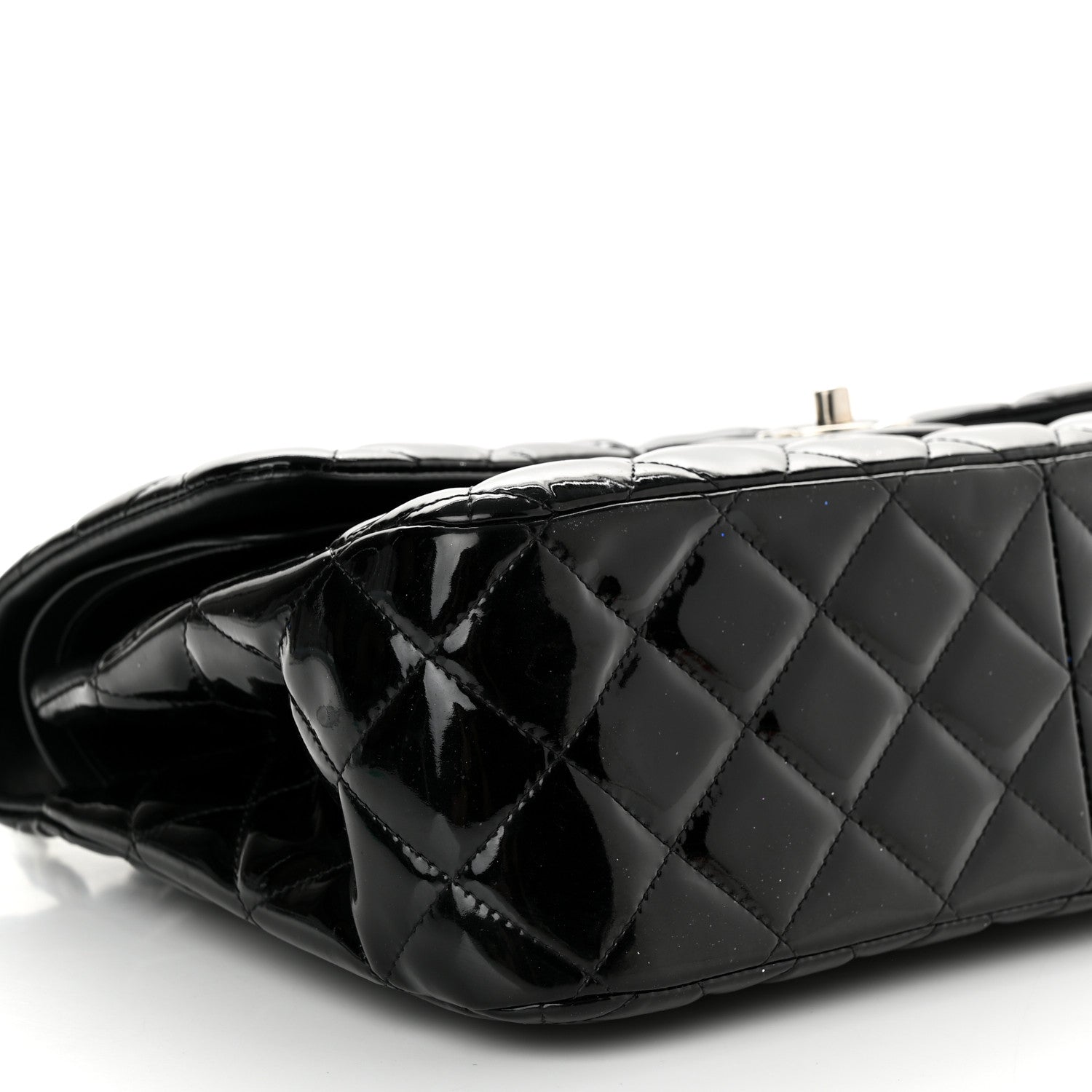 Chanel Patent Quilted Jumbo Double Flap Black 9 of 15