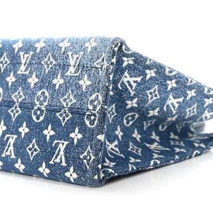 Louis Vuitton Monogram Jacquard Denim Onthego MM Bleu 7 of 7