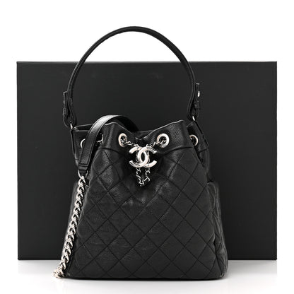 Chanel Caviar Quilted Small Chain Bucket Bag Black 14 of 14