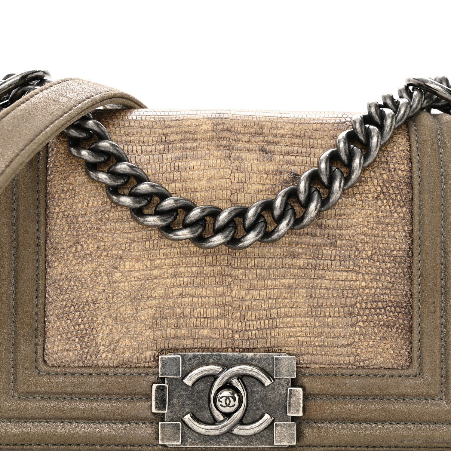 Chanel Metallic Lizard Iridescent Calfskin Small Boy Flap Grey 8 of 11