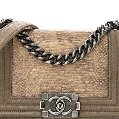 Chanel Metallic Lizard Iridescent Calfskin Small Boy Flap Grey 8 of 11