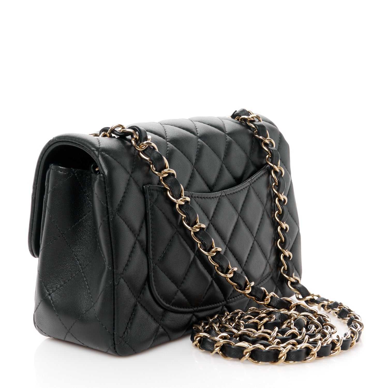 Chanel Lambskin Quilted Mini Rectangular Flap Black 3 of 11
