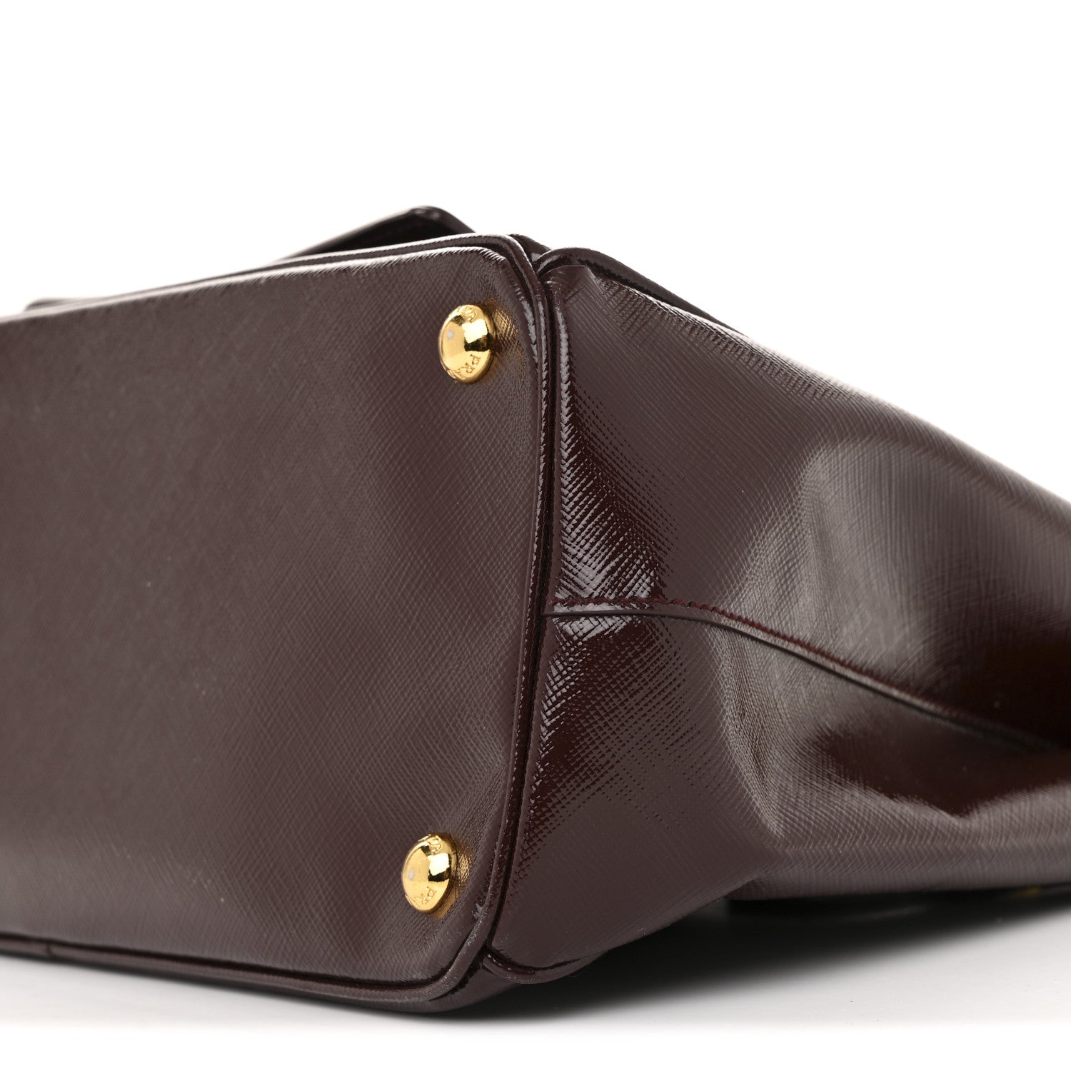 Prada Saffiano Vernice Galleria Front Pocket Tote Cherry 9 of 12