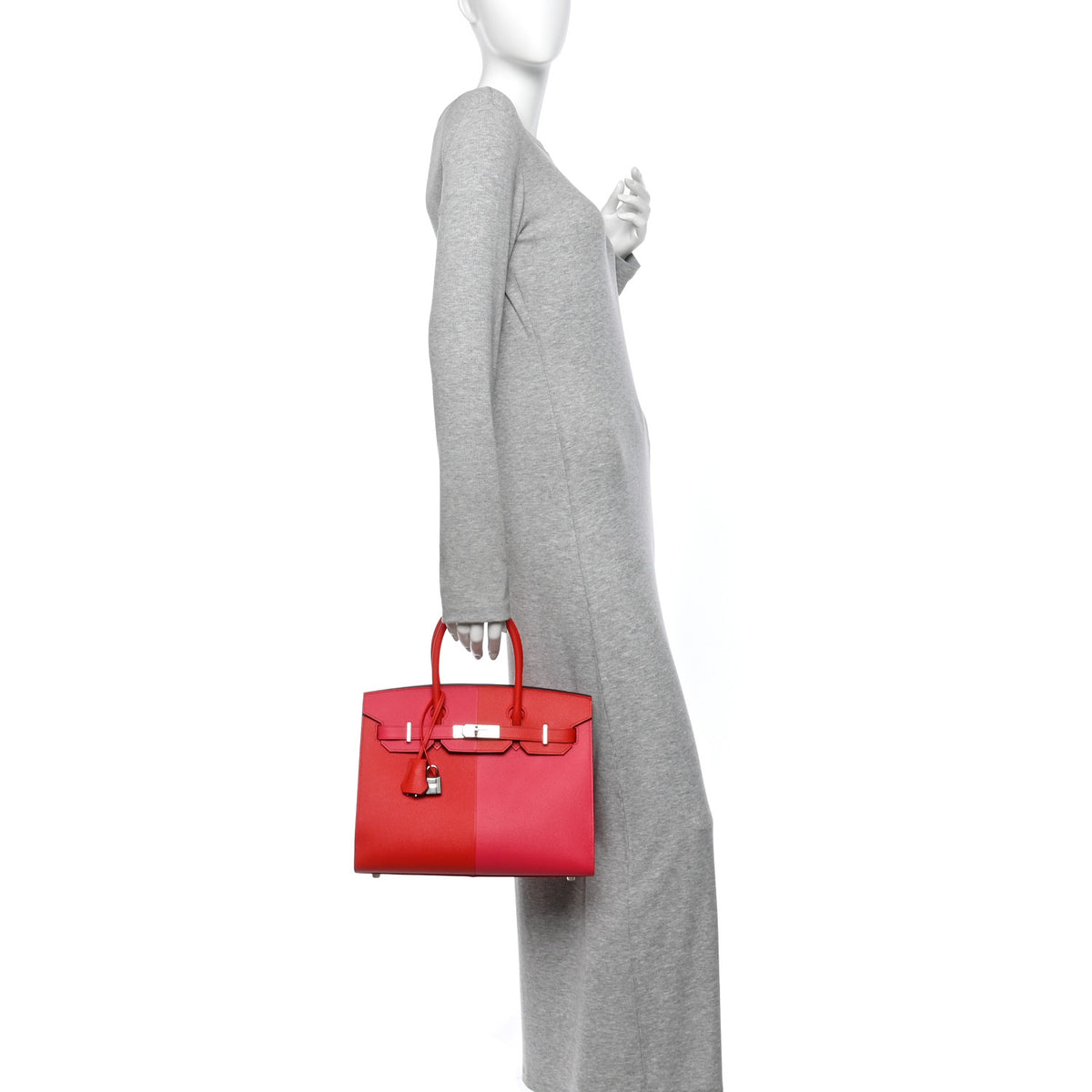 Hermes Epsom Casaque Birkin Sellier 30 Rouge Coeur Rose Extreme Bleu Zanzibar 2 of 11