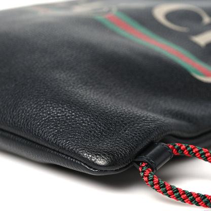 Gucci Calfskin Logo Drawstring Backpack Black 10 of 10