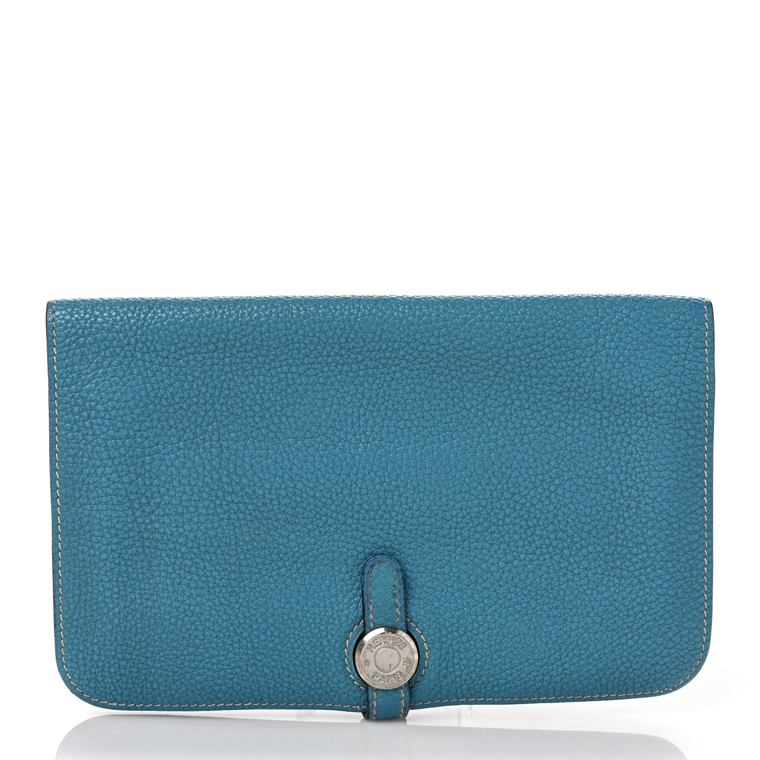Hermes Togo Dogon Duo Wallet Blue Jean 3 of 9